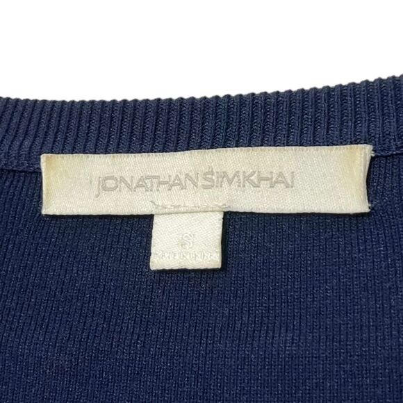 Jonathan Simkhai Signature Bell Sleeves Knit Blouse in Navy Blue - Size Small - Picture 7 of 14